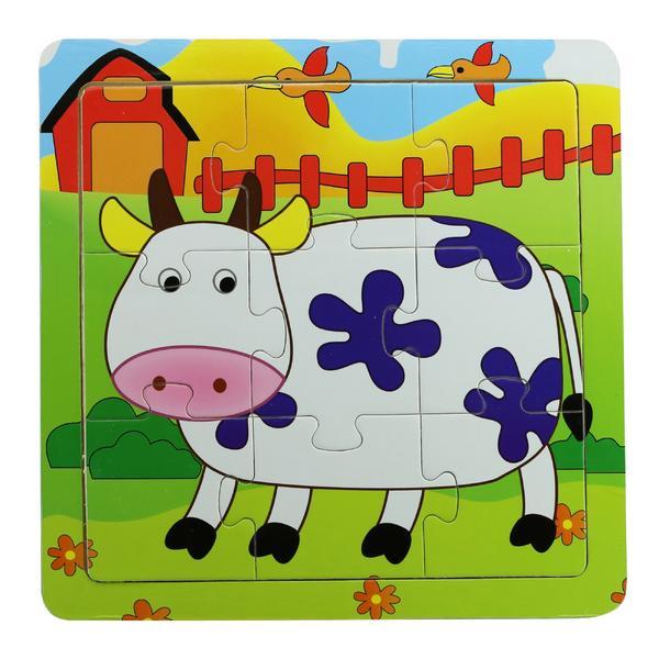 Puzzle jindo vacuta, lemn, 10 piese