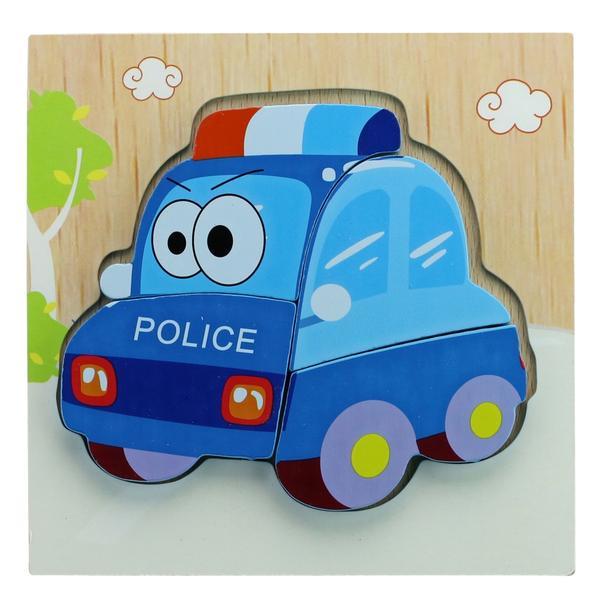 Puzzle police-in, lemn, incastru, 5 piese