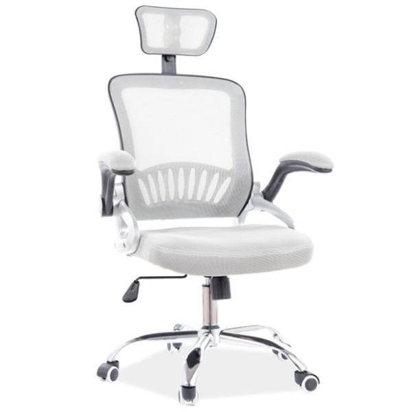 Scaun birou cu tetiera sl q831 gri, 67x48x124 cm