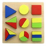 Puzzle forme geometrice D, lemn incastru, Montessori educational, 19 piese