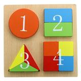 Puzzle forme geometrice B, lemn incastru, Montessori educational, 11 piese