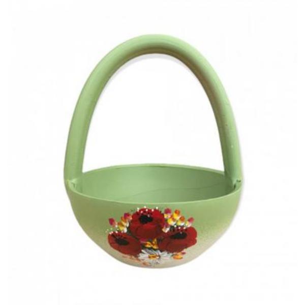 Cosulet verde de paste din ceramica pictat manual - ceramica martinescu