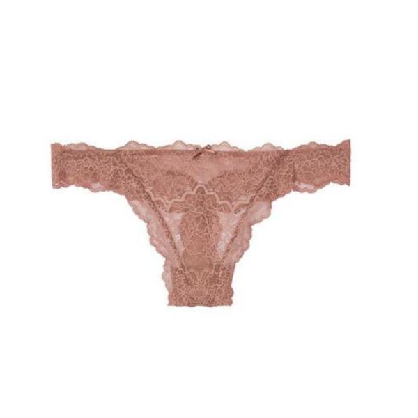 Chiloti tanga victoria's secret, lace-up thong panty, rosu, m intl