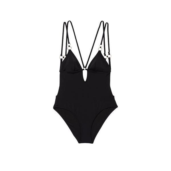 Costum de baie intreg Victoria's Secret, Rings Strappy One-Piece, Negru, S INTL
