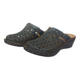 Saboti dama, Piele naturala Italia, Anna Viotti 5015, Bleumarin, 36