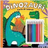 Dinozauri. Carte de colorat cu creioane, editura Kreativ