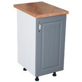 Corp inferior cu 1 Usa Zebra, Alb/Mdf Gri, si blat Calvados 40 x 85 x 60