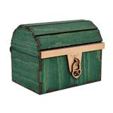 Cufar din lemn cu mesaj, 12x10x9,5 cm, verde, cadou personalizat