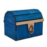 Cufar din lemn cu mesaj, 12x10x9,5 cm, albastru, cadou personalizat