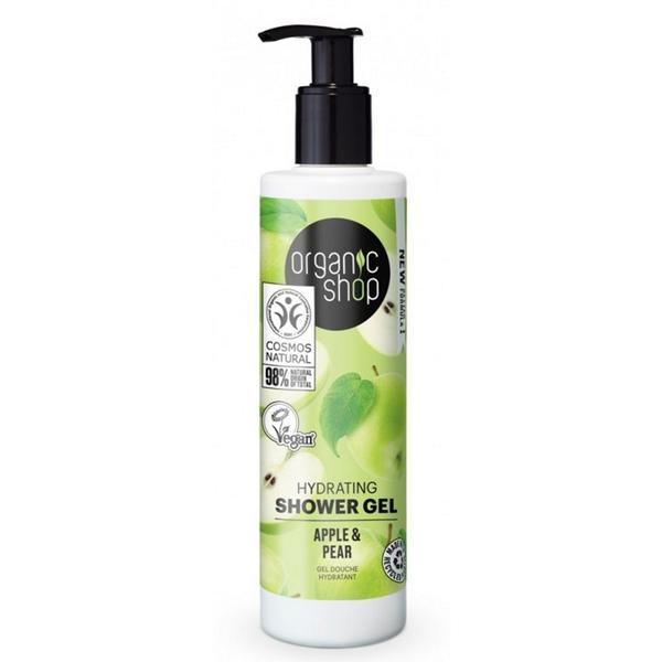 Gel de dus bio hidratant cu mere si pere hydrating apple   pear organic shop, 280 ml
