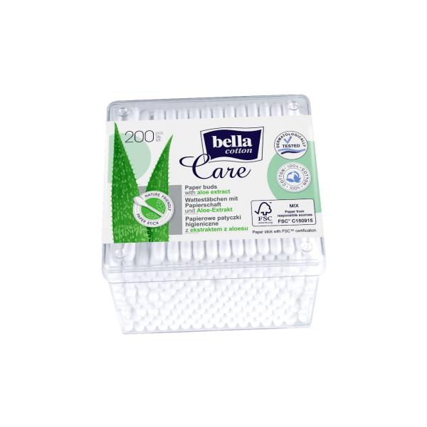 Betisoare Igienice din Hartie cu Extract de Aloe - Bella Cotton Care Paper Buds with Aloe Extract, 200 buc