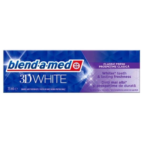 Pasta de Dinti cu Efect de Albire - Blend-a-Med 3D White Classic Fresh, 75 ml