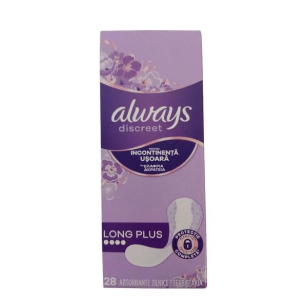 Absorbante Zilnice si pentru Pierderi Urinare - Always Discreet Also For Sensitive Bladder Long Plus 4, 28 buc