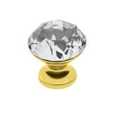 Buton pentru mobila cristal Crpb, finisaj auriu lucios+cristal transparent, D:30 mm
