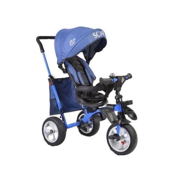 tricicleta pliabila cu control parental byox scar - albastru