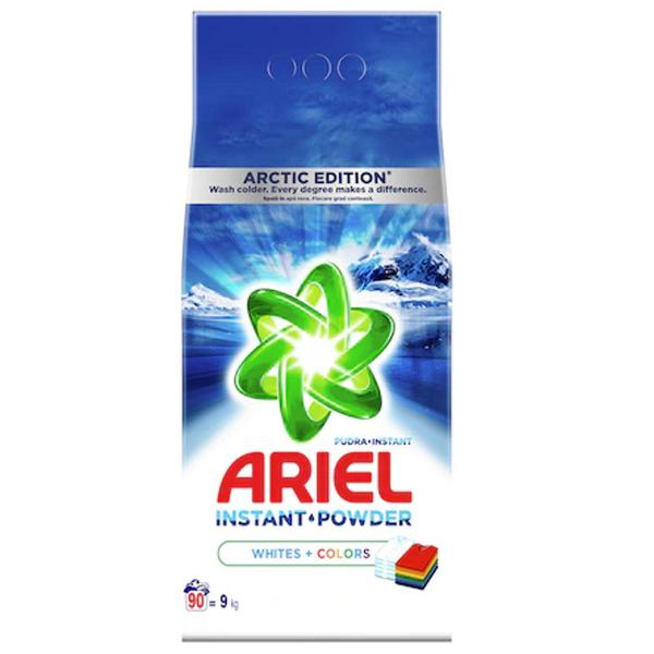 Detergent automat pudra pentru rufe albe si colorate - ariel color instant powder whites + colors arctic edition, 9000 g