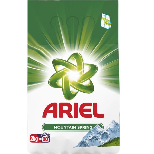 Detergent pudra cu aroma primavaratica de munte - ariel mountain spring, 2000 g