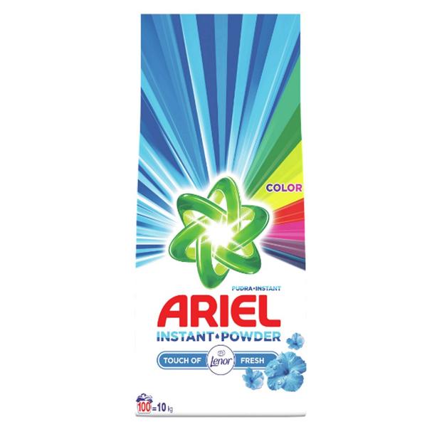 Detergent automat pudra pentru rufe colorate cu lenor - ariel color instant powder touch of lenor fresh, 10 kg