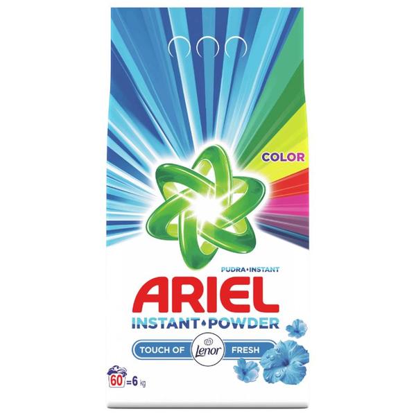 Detergent Automat Pudra pentru Rufe Colorate cu Lenor - Ariel Color Instant Powder Touch of Lenor Fresh, 6000 g