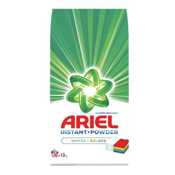 Detergent Automat Pudra pentru Rufe Albe si Colorate – Ariel Color Instant Powder Whites + Colors, 13 kg