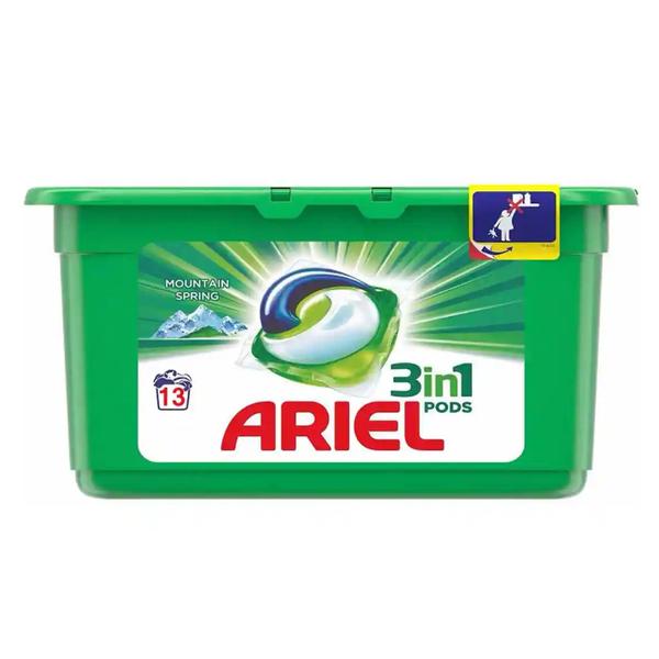Detergent Capsule cu Aroma Primavaratica de Munte – Ariel All in 1 Pods Mountain Spring, 13 buc