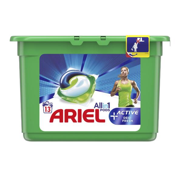 Detergent Capsule – Ariel All in 1 Pods + Active Fresh, 13 buc