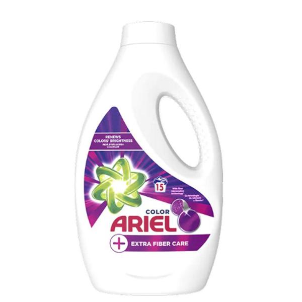 Detergent Automat Lichid pentru Rufe Colorate si Ingrijirea Fibrelor - Ariel Color + Extra Fiber Care, 825 ml