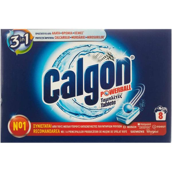 Calgon Automat Anticalcar 3 in 1 Tablete – Calgon Powerball 3 in 1, 8 buc
