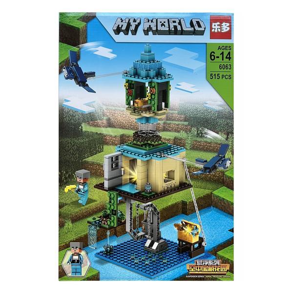 Set de constructie leduo, minecraft my world cu lumini si parti mobile, 515 piese