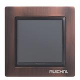 Intrerupator Ruichnl RC-3502 negru, rama metal maro bronz