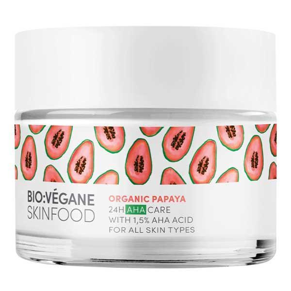 Crema de fata cu papaya si 1.5 acizi aha 24h care 50 ml, bio:vegane skinfood, 50ml