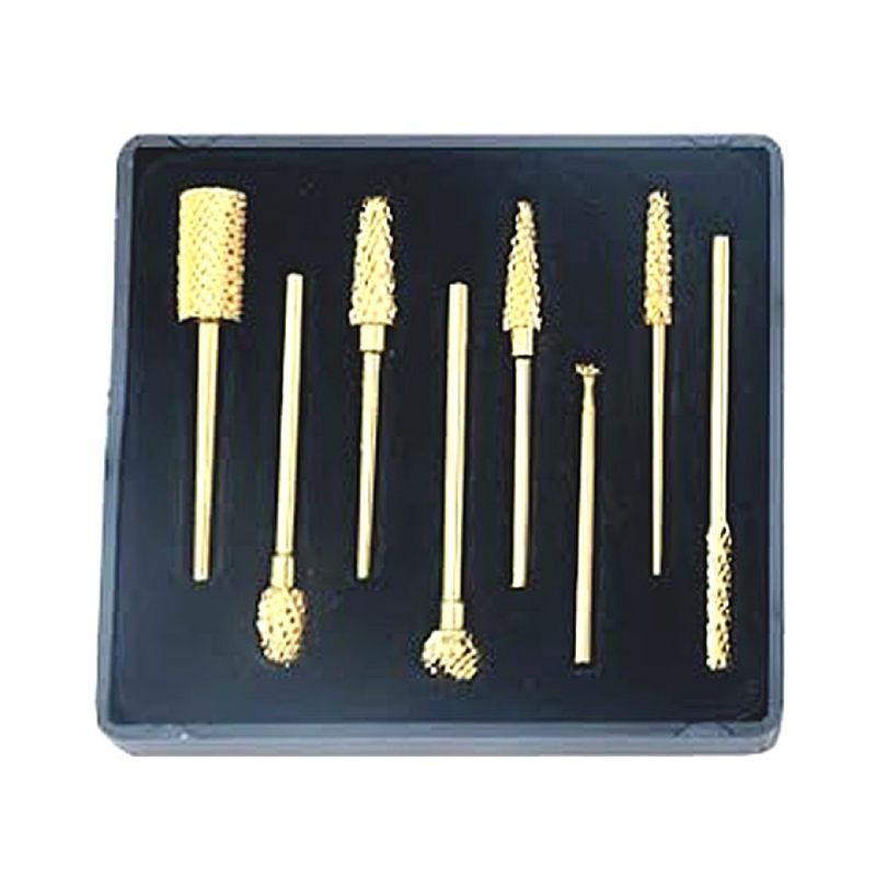 Freze Diamantate Capete Aurite - Prima Golden-Plated Diamond Nail Drills Bits with Tungsten Carbide Heads