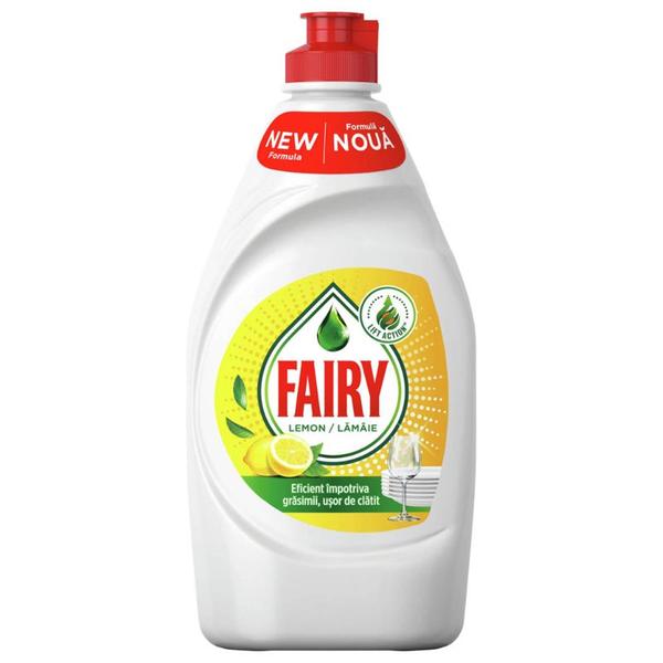 Detergent de Vase cu Aroma de Lamaie - Fairy Lemon, 400 ml