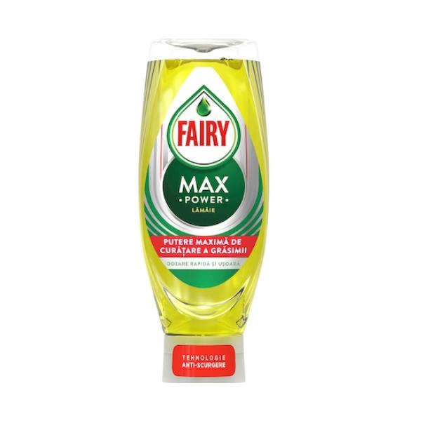 Detergent de Vase cu Aroma de Lamaie - Fairy Max Power Lamaie, 650 ml