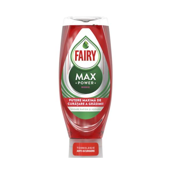 Detergent de Vase cu Aroma de Rodie - Fairy Max Power Rodie, 650 ml