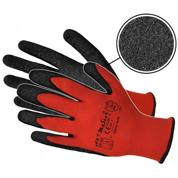Mănuși de protecție latex artmas rwnyl cat.2 negru-roșu, mărime 10