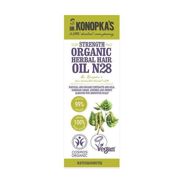 Ulei organic no.28, tratament pentru intarirea firului de par, dr. konopka, 30ml