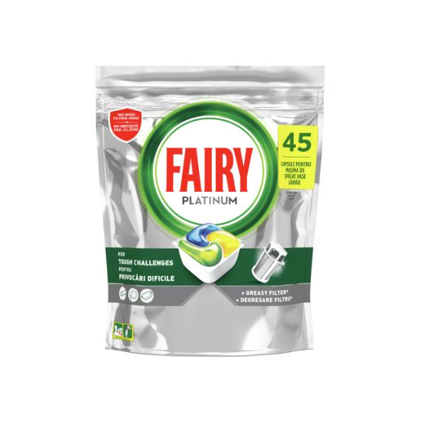 Detergent Capsule pentru Masina de Spalat Vase – Fairy Platinum, 45 capsule