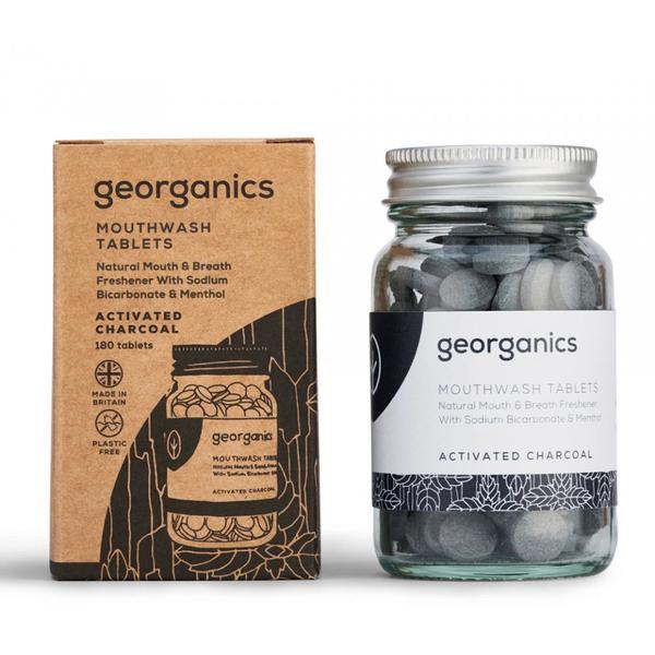 Tablete apă de gură charcoal. georganics 180buc
