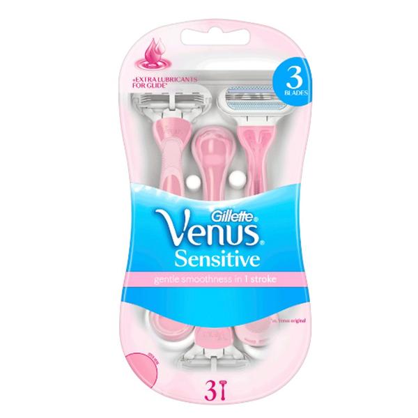 Aparat de Ras cu 3 Lame pentru Piele Sensibila- Gillette Venus Sensitive, 3 buc