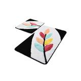 Set 2 covoare baie MARLOW, 60x100 cm, 50x60 cm, Antiderapant, Multicolor