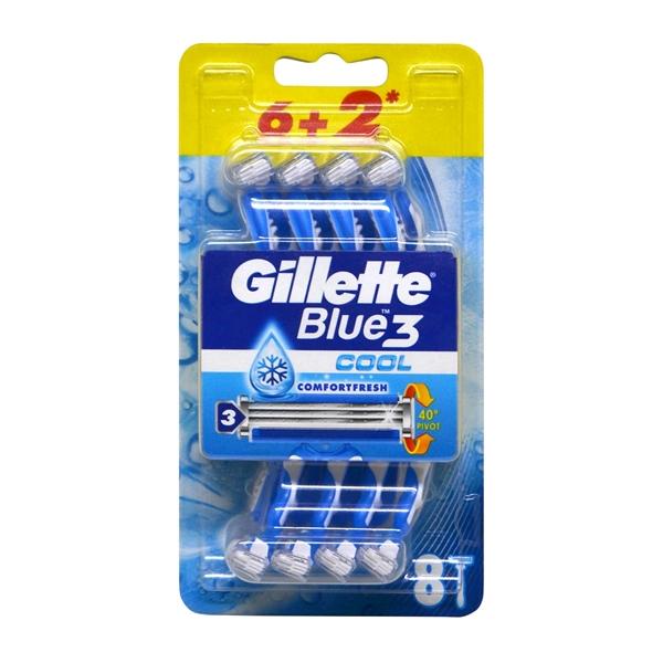 Aparat de Ras cu 3 Lame si Senzatie de Racorire – Gillette Blue 3 Cool, 8 buc esteto.ro
