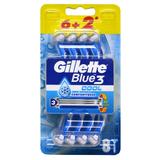 Aparat de Ras cu 3 Lame si Senzatie de Racorire - Gillette Blue 3 Cool, 8 buc