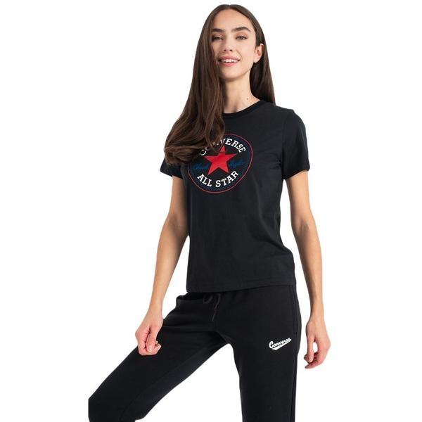 Tricou femei converse chuck patch classic 10022560-001, s, negru