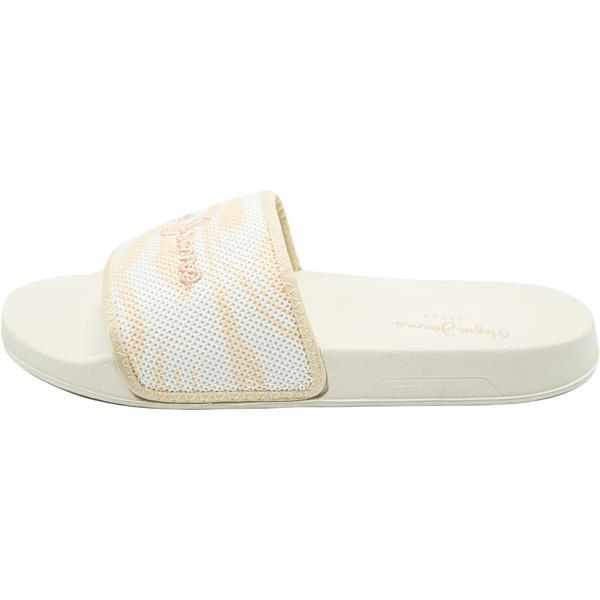 Slapi femei pepe jeans slider zebra pls70106-817, 37, alb