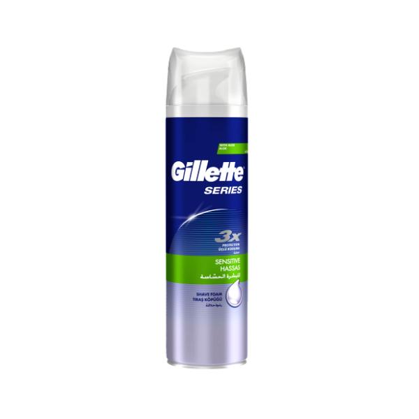 Spuma de Ras pentru Piele Sensibila – Gillette Series Sensitive Shave Foam, 250 ml esteto
