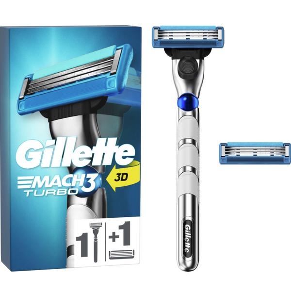 Aparat de Ras Manual + 2 Rezerve - Gillette Mach 3 Turbo, 1 buc