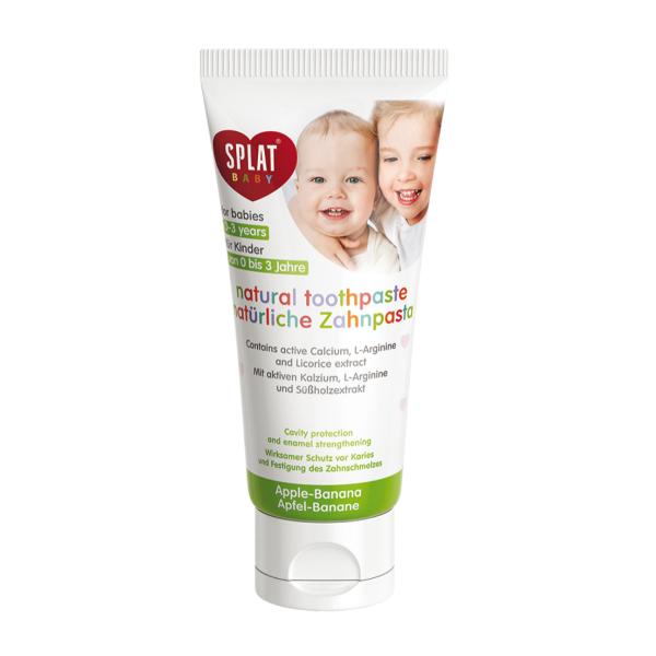 Pasta de dinti naturala pentru copii 0-3 ani cu mar si banana - splat baby natural toothpaste apple-banana, 0-3 years, 40ml
