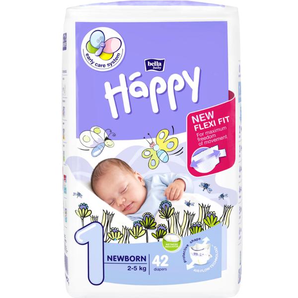 Scutece pentru nou-nascuti - happy pants newborn, marime 1, 42 buc