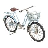 Macheta Bicicleta Retro din metal albastru 30 cm x 10 cm x 17 h - Decorer
